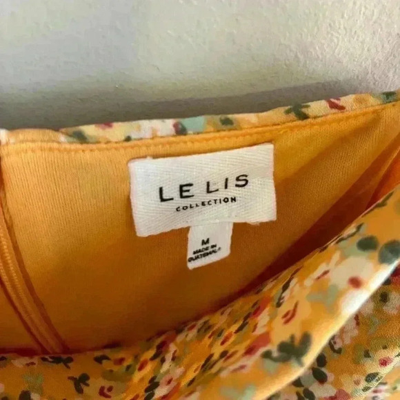 Le Lis Floral Yellow Cowl Neck Dress - Picture 3 of 6